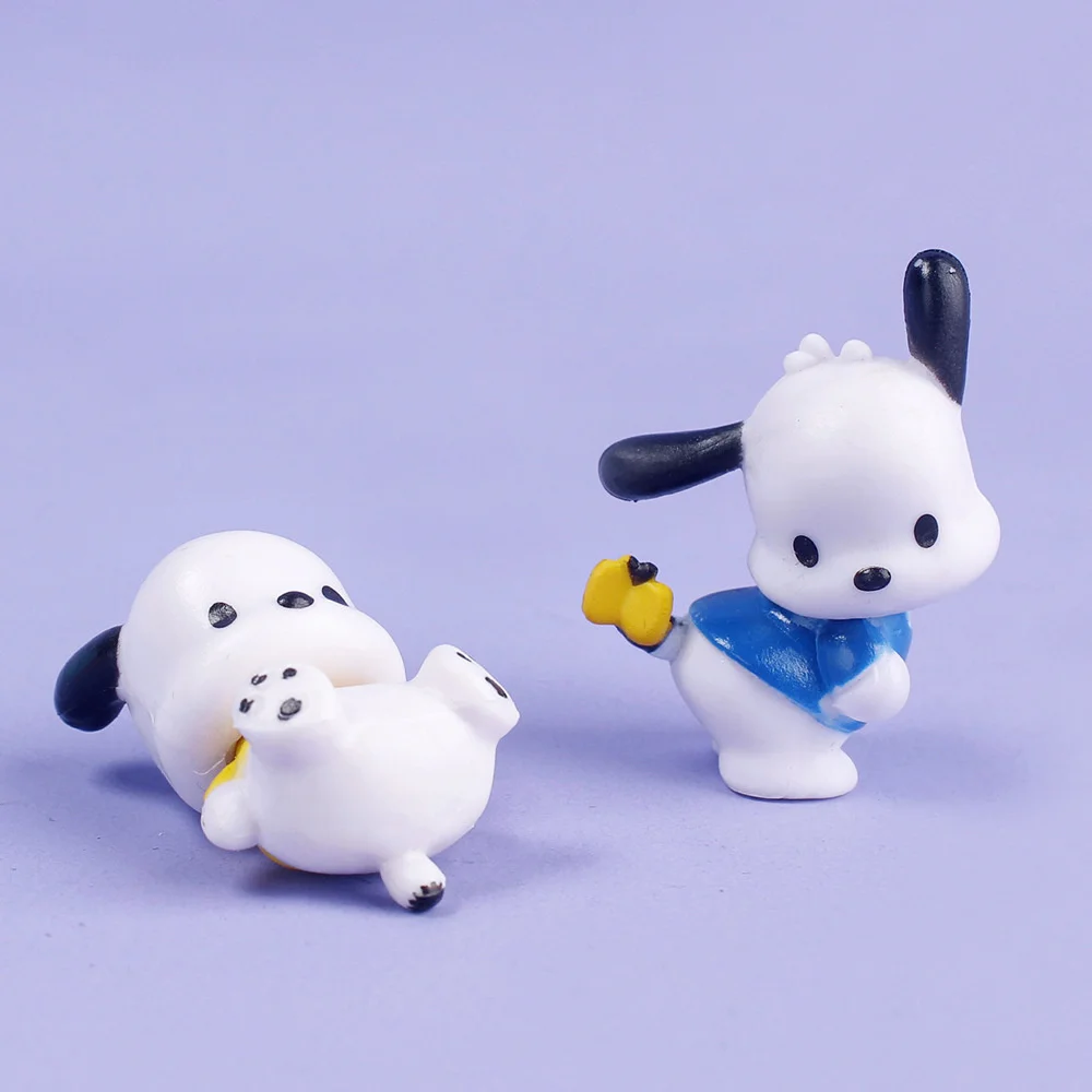 산리오 포차코 애니메이션 피규어, 만화 모델 장식, PVC 재료, 케이크 장식, 귀여운 장난감, 어린이 생일 선물
