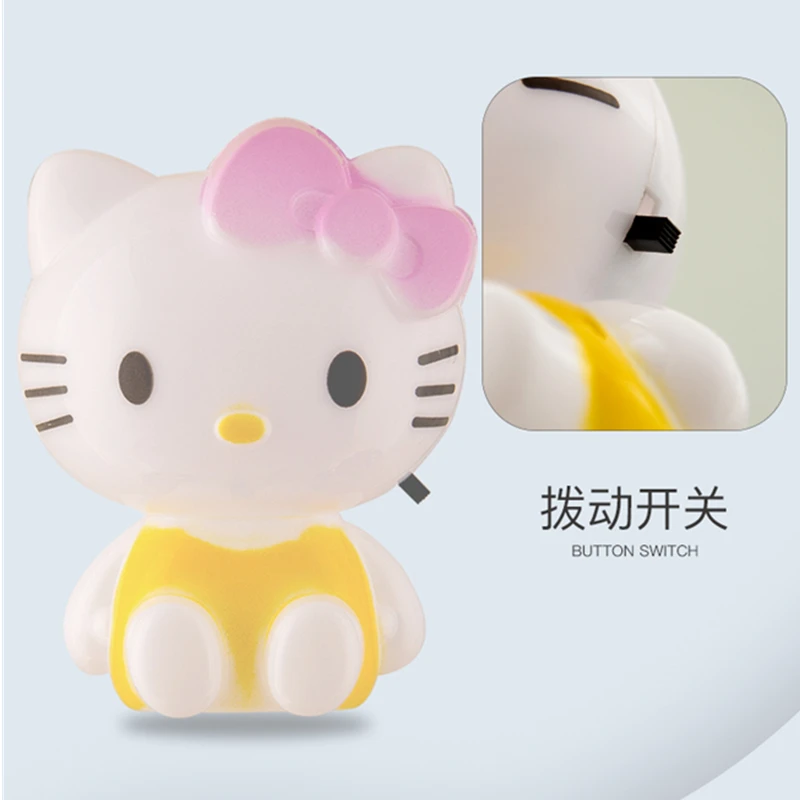 산리오 헬로키티 소켓 야간 조명, 귀여운 애니메이션, 부드러운 조명, 침실 침대 옆 LED 조명, 방 장식, 어린이 장난감 생일 선물