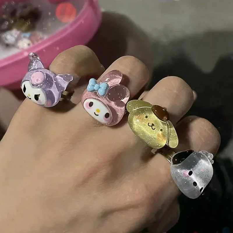 귀여운 시나모롤 애니메이션 반지, 조정 가능한 액세서리, 헬로키티, 마이 멜로디, 쿠로미스, 송진, 여자 친구, 소녀 하트 장난감 선물 title=귀여운 시나모롤 애니메이션 반지, 조정 가능한 액세서리, 헬로키티, 마이 멜로디, 쿠로미스, 송진, 여자 친구, 소녀 하트 장난감 선물 