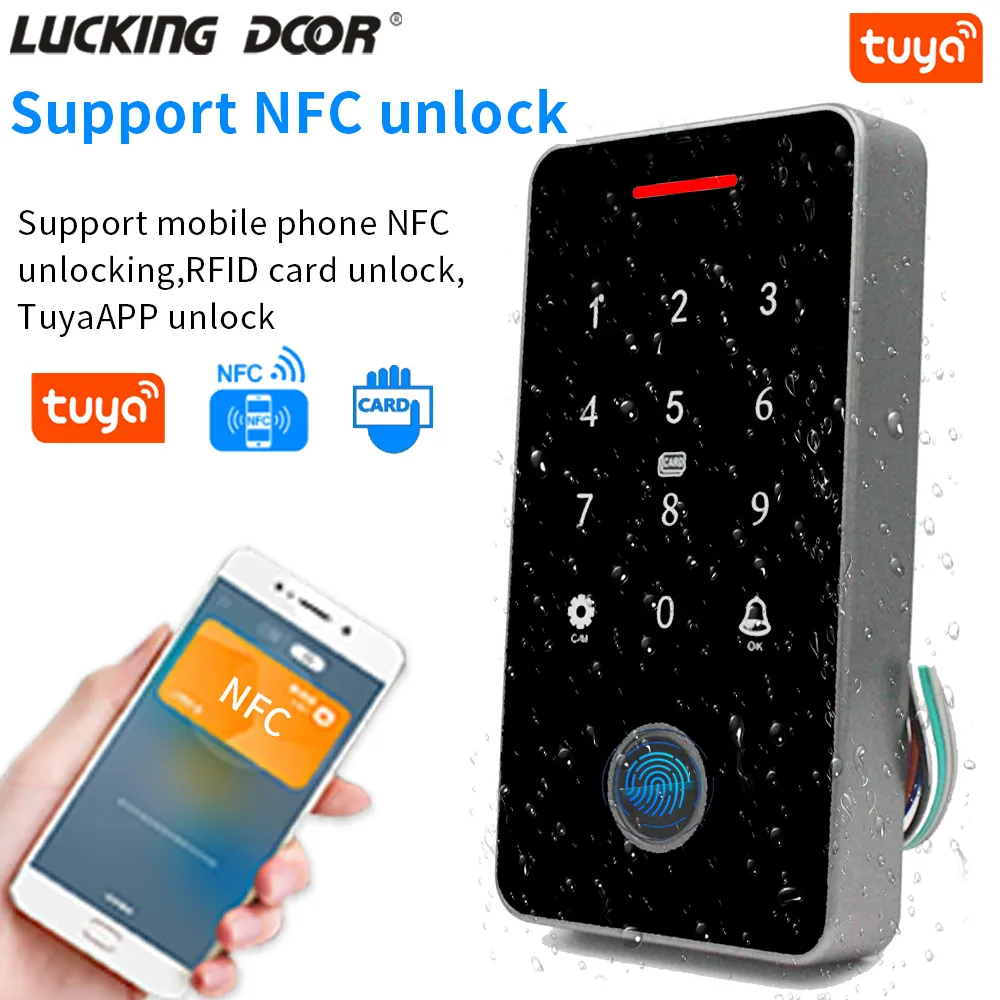 IP67 방수 블루투스 Tuya APP 액세스 제어 시스템 13.56Mhz RFID 카드 액세스 제어 암호 키보드 도어 잠금 title=IP67 방수 블루투스 Tuya APP 액세스 제어 시스템 13.56Mhz RFID 카드 액세스 제어 암호 키보드 도어 잠금 