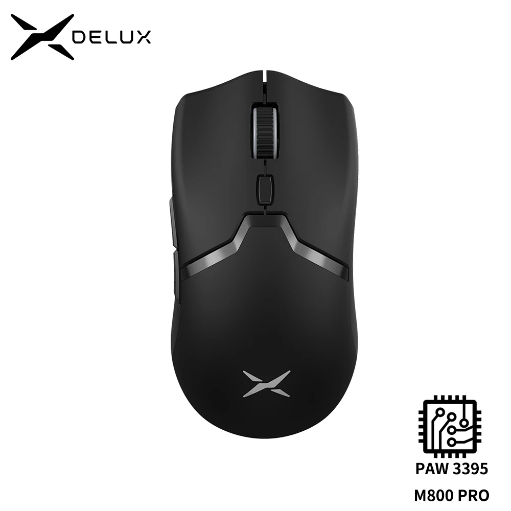 Delux PC 게이머용 무선 게이밍 마우스, 블루투스 3 가지 모드 연결, 26000DPI, Huano Pink 스위치, 매크로 마우스, M800 PRO PAW3395 title=Delux PC 게이머용 무선 게이밍 마우스, 블루투스 3 가지 모드 연결, 26000DPI, Huano Pink 스위치, 매크로 마우스, M800 PRO PAW3395 