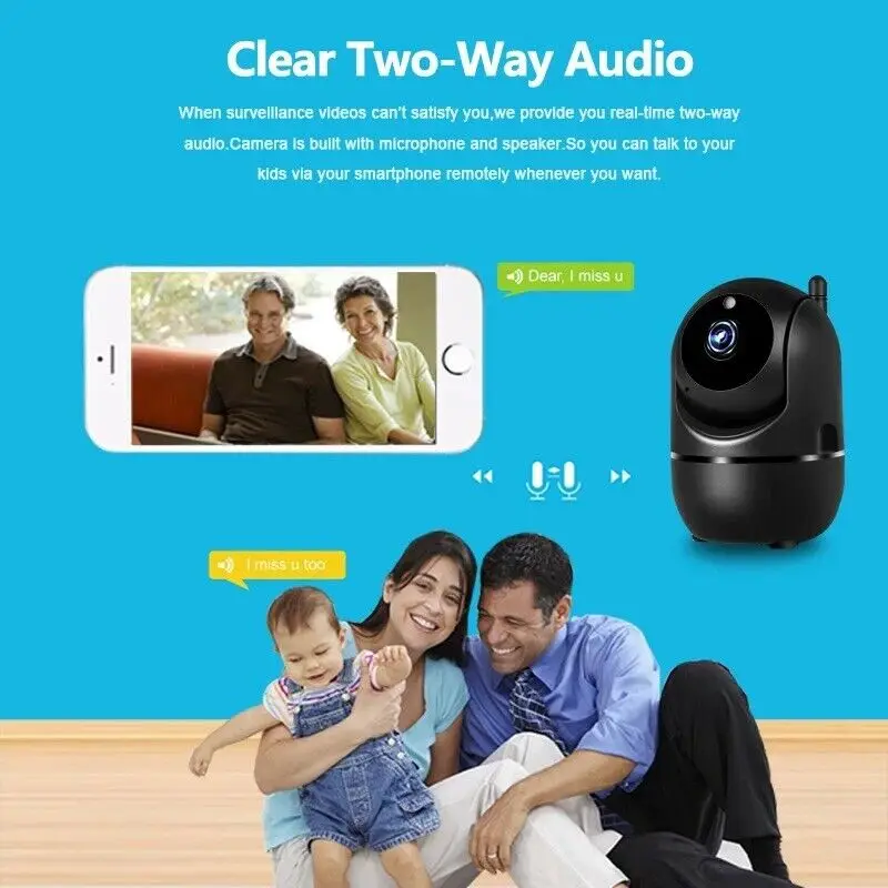 Ycc365 플러스 1080P 클라우드 HD IP 카메라, 와이파이 자동 추적 카메라, 베이비 모니터, 야간 투시경, 보안 홈 감시 카메라