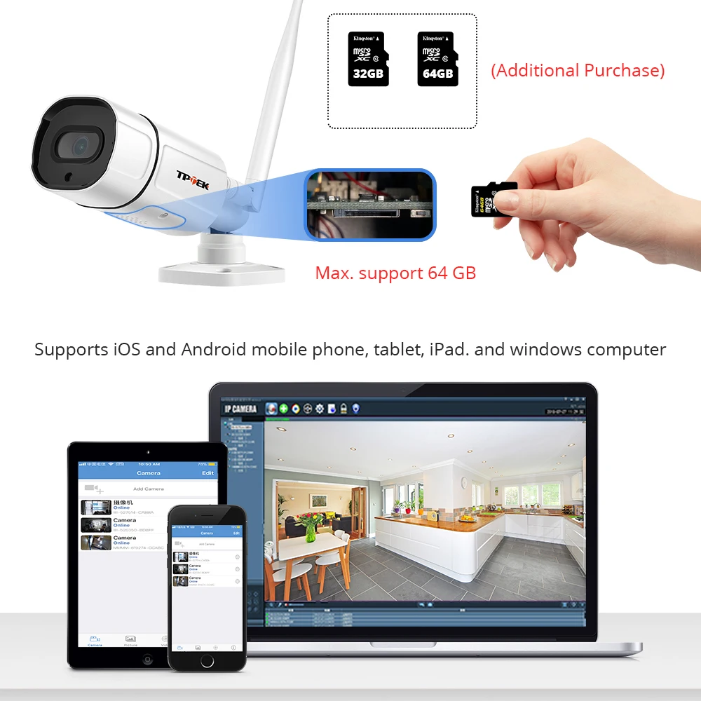 5MP IP 카메라 야외 WiFi 카메라 무선 감시 1080P 비디오 홈 보안WiFi 카메라 양방향 오디오CamHi CamHipro Hipro 캠