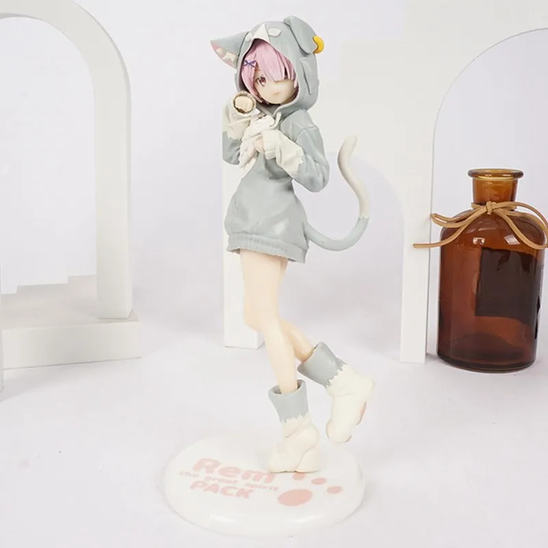 RE: Zero-Starting Life in another world 애니메이션 피규어, 에밀리아 렘 램 퍽 스타팅 액션 피규어, 컬렉션 모델 인형 장난감, 20cm