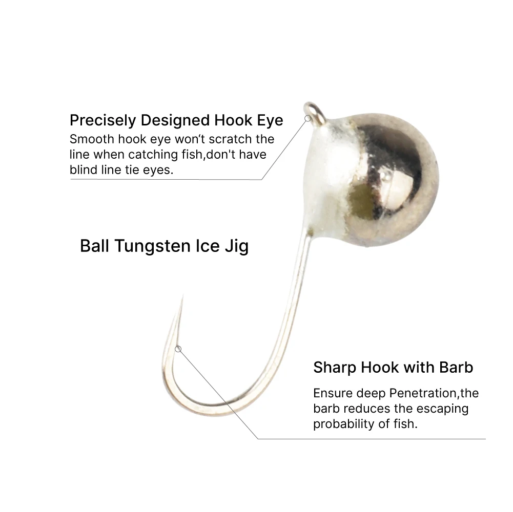 엘리트 TG 볼 지그 헤드, 깊은 물, 부드러운 루어, 텅스텐 얼음 낚시, 하야부사 후크, 2.5mm, 3mm, 4mm, 5mm, 6mm, 7mm, 8mm