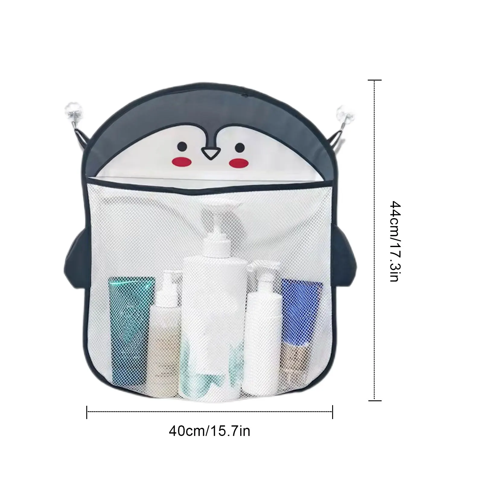 아기 목욕 장난감 어린이 보관 가방, 욕실 메쉬 가방, 오리 상어, 강한 흡입 컵 그물, 여름 욕조, 물 게임 장난감 정리함