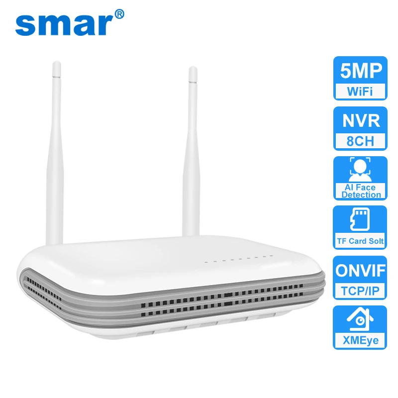 Smar-슈퍼 미니 NVR 8CH 3MP 5MP H.265 무선 네트워크 비디오 레코더, IP 카메라 지원 얼굴 감지 이메일 Alart XMEYE title=Smar-슈퍼 미니 NVR 8CH 3MP 5MP H.265 무선 네트워크 비디오 레코더, IP 카메라 지원 얼굴 감지 이메일 Alart XMEYE 