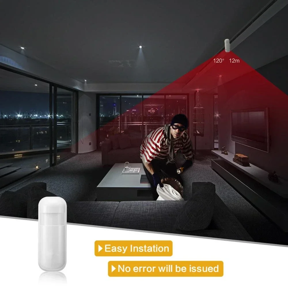PG-105 와이파이 GSM 홈 보안 경보 시스템 앱 제어, 원격 창문 문짝, Pir 사이렌 연기 가스 무선 센서, 적외선 투야 앱