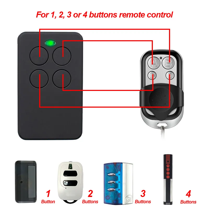 280-868MHZ 다중 주파수 차고 문 원격 제어 복사 복사기, 433mhz 868mhz 차고 원격 멀티 브랜드 원격 제어
