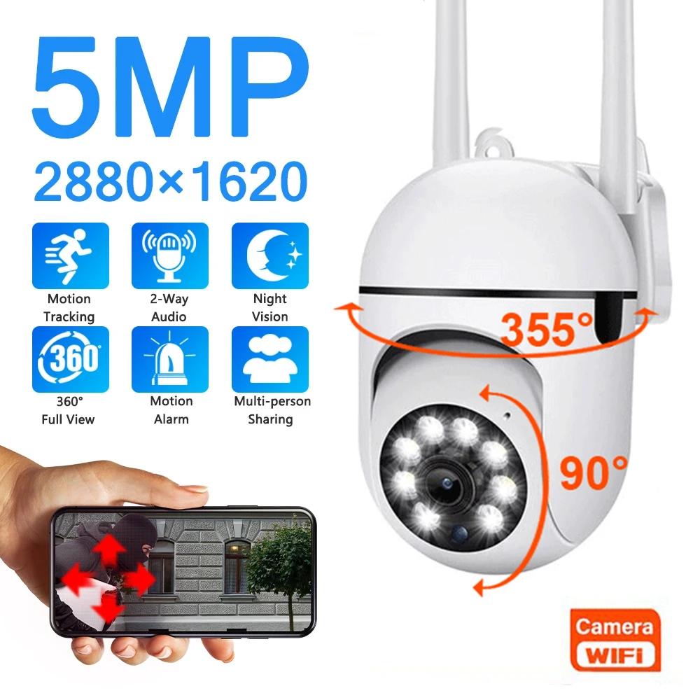 5G 와이파이 감시 카메라 5MP IP HD 1080P IR 풀 컬러 나이트 비전 보안 보호 모션 CCTV 야외 카메라 title=5G 와이파이 감시 카메라 5MP IP HD 1080P IR 풀 컬러 나이트 비전 보안 보호 모션 CCTV 야외 카메라 