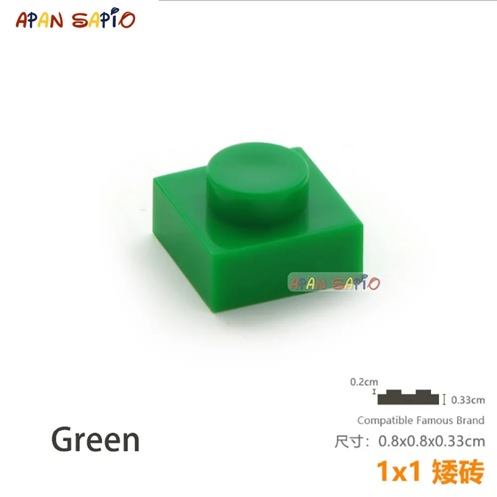 DIY 블록 빌딩 벽돌 얇은 1x1 교육용 조립 장난감 어린이용, 3024 호환 크기, 100 개/묶음