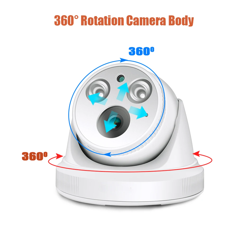 실내 가정 보안 감시용 돔 POE IP 카메라, CCTV ONVIF 얼굴 감지, NVR 시스템, H.265, 1080P, 5MP, 3MP