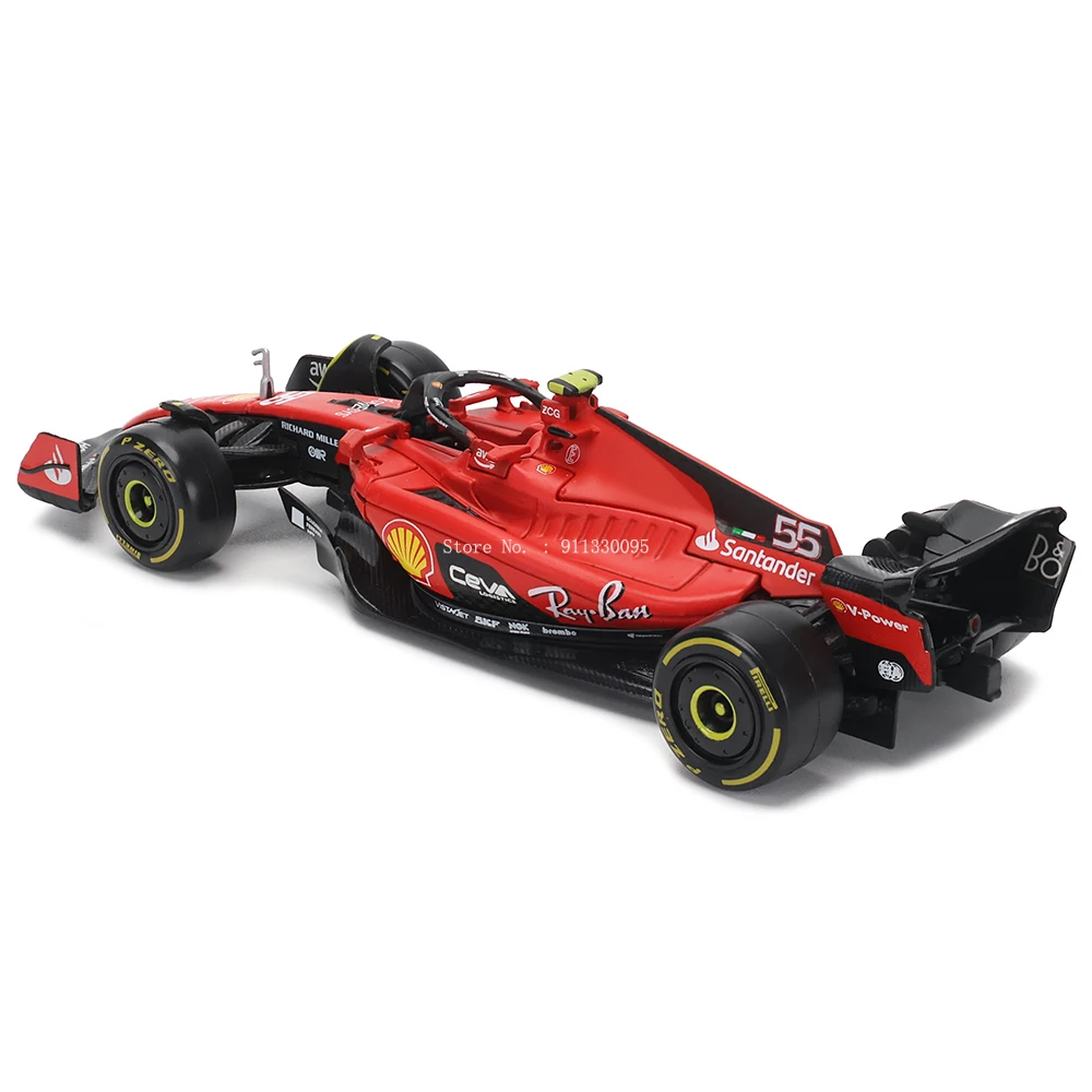 Bburago 1:43 F1 페라리 2023 SF23 #16 Lecler #55 Sainz Jr. 합금 자동차 다이 캐스팅 모델 장난감 컬렉션 1 차 수식