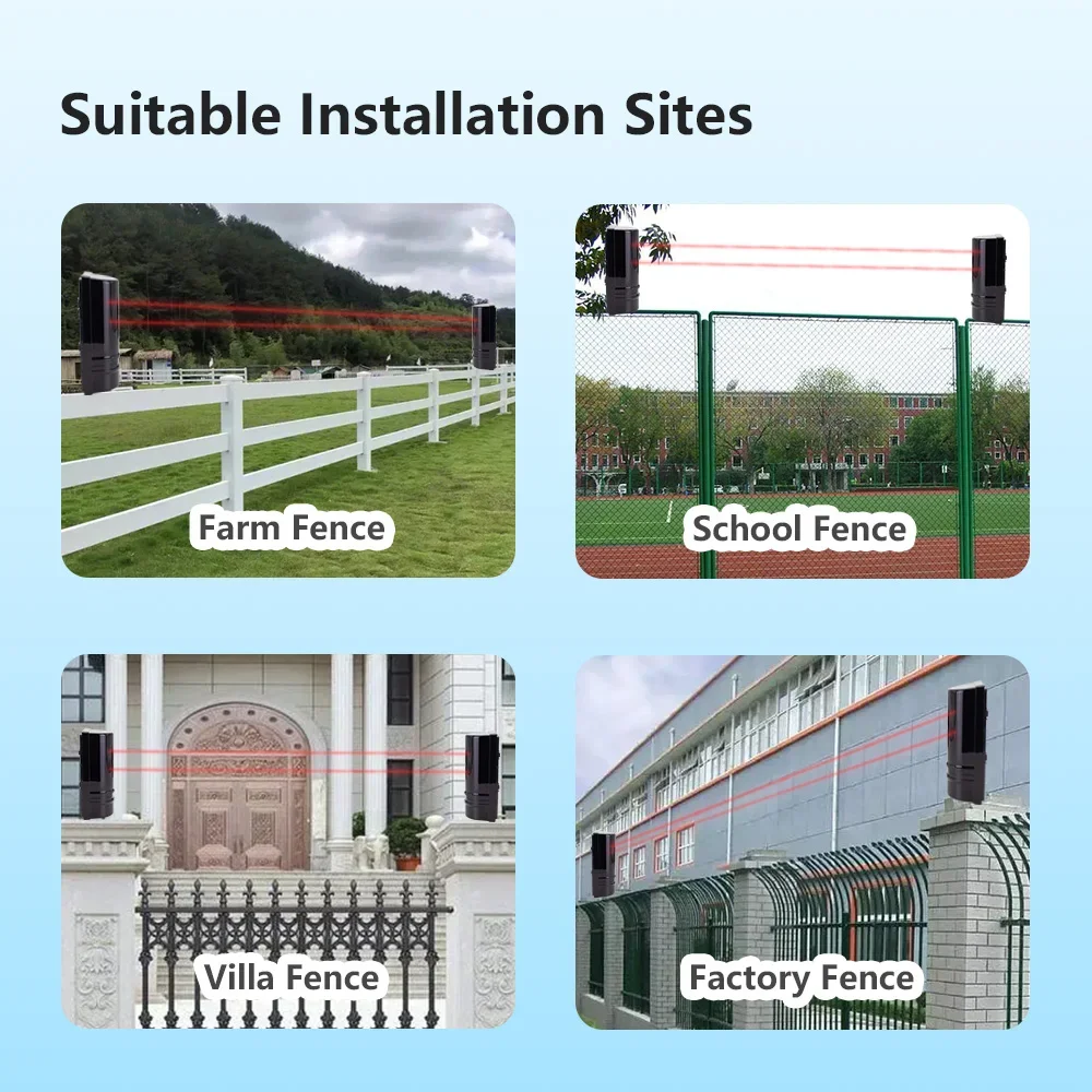 Meian 듀얼 빔 적외선 센서, 유선 배리어 검출기, 적외선 빔 검출기, 8 주파수 변환, 디지털 디스플레이, 100M
