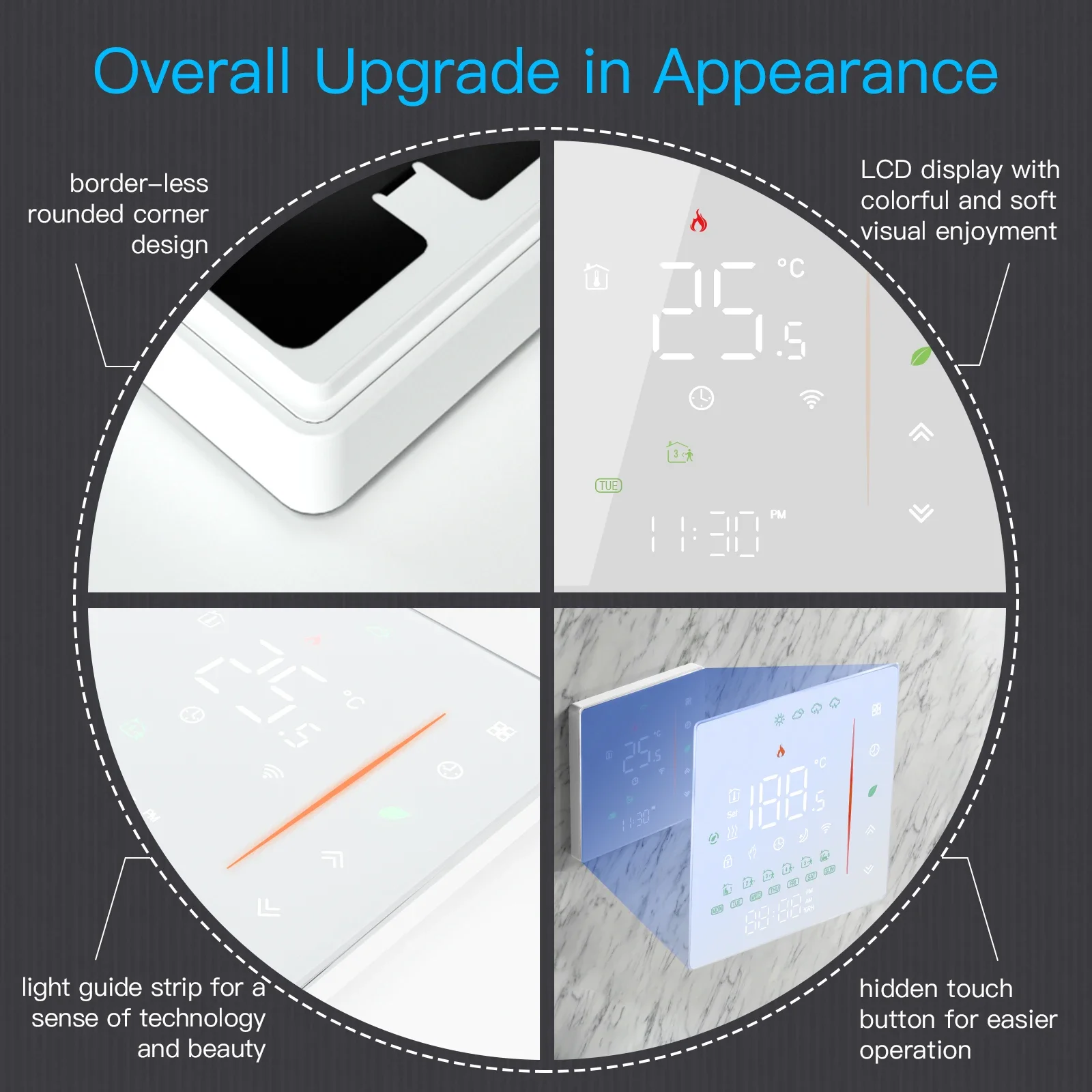 온도 조절기 WiFi 무선 실내 온도 컨트롤러 물/전기 바닥 난방 가스 보일러 습도 Tuya alexa와 함께 작동