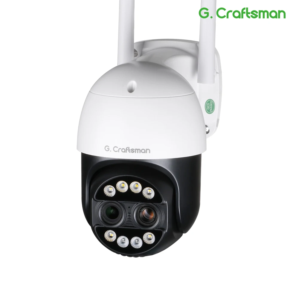 G.Craftsman 2K 듀얼 렌즈 와이파이 IP 카메라, 4MP 무선 야외 CCTV 비디오 감시, 8X 줌 PTZ 보안 시스템, GCC2 title=G.Craftsman 2K 듀얼 렌즈 와이파이 IP 카메라, 4MP 무선 야외 CCTV 비디오 감시, 8X 줌 PTZ 보안 시스템, GCC2