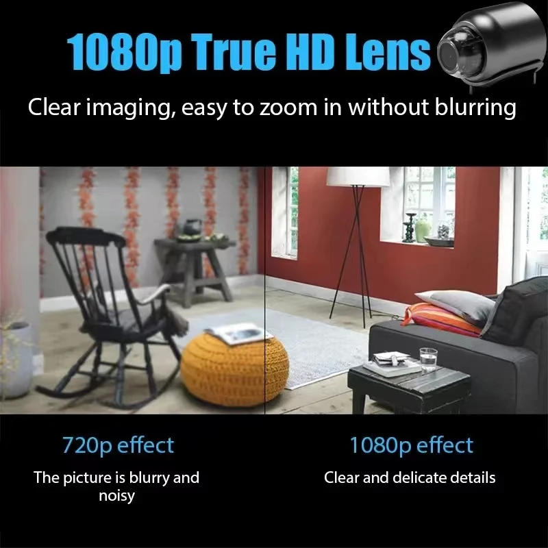 1080P HD 스마트 미니 카메라, USB 와이파이 카메라, 안전 보안 감시, 모바일 앱 실시간 녹화 비디오, 실내 도난 방지