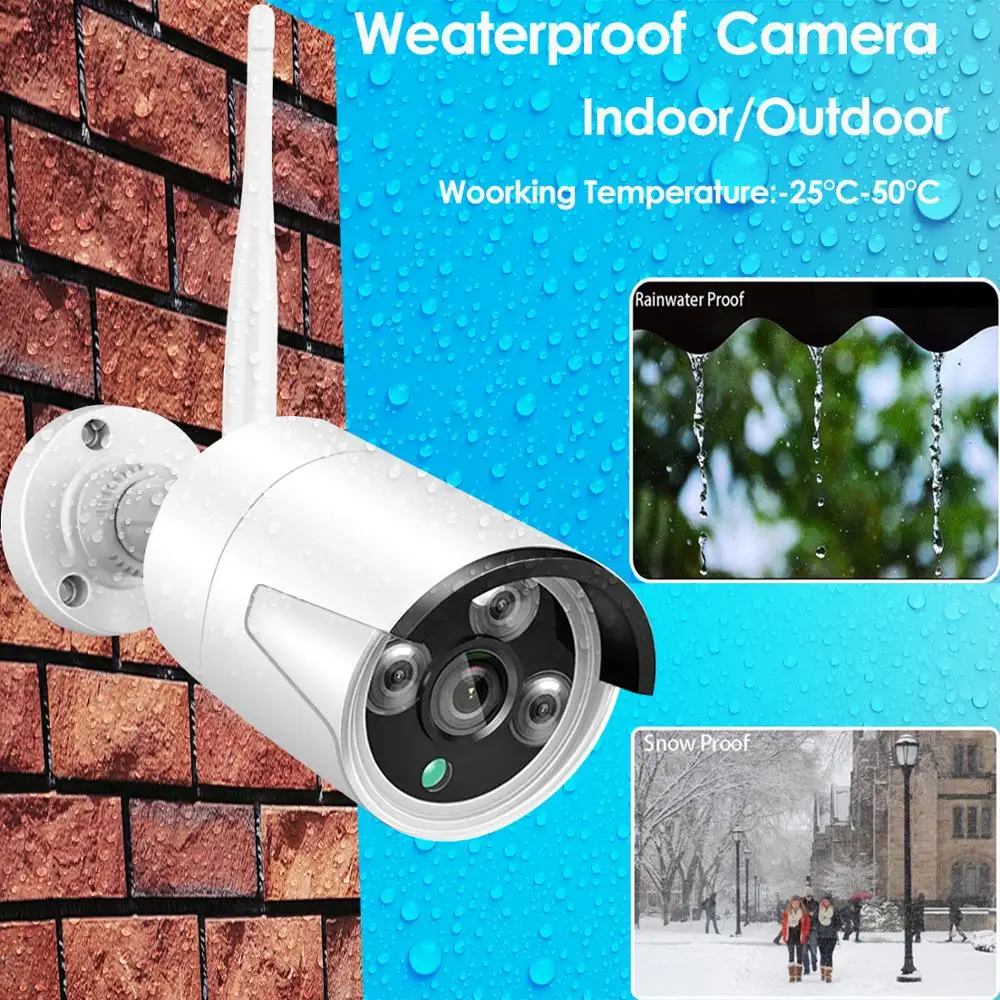 야외 실내 와이파이 IP 보안 1080P 네트워크 카메라 감시 키트, 8CH 오디오 CCTV 시스템, 무선 3MP NVR, P2P, IPPRO AP