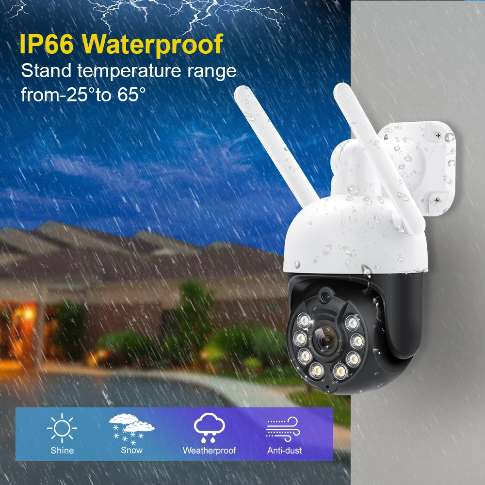 MISECU-PTZ 와이파이 IP 돔 속도 3MP 카메라, 야외 방수 P2P 무선 감시 보안 CCTV 카메라 AI 자동 추적