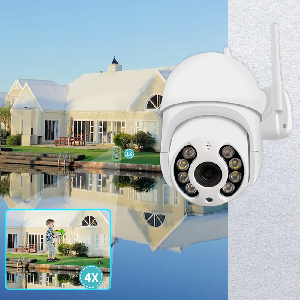 5MP 4G SIM 카드 감시 카메라 PTZ 1080P HD 무선 WIFI 야외 보안 돔 카메라, CCTV P2P 자동 추적 Onvif ICSEE