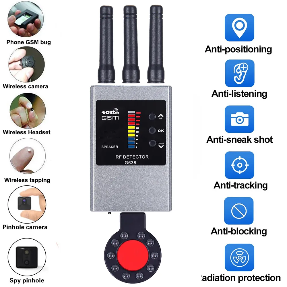 무선 RF 신호 감지기 버그 GSM 오디오 GPS 트래커, 미니 카메라 파인더 카메라, IR 스캐닝 AI 대기 자동 감지 G638W title=무선 RF 신호 감지기 버그 GSM 오디오 GPS 트래커, 미니 카메라 파인더 카메라, IR 스캐닝 AI 대기 자동 감지 G638W 