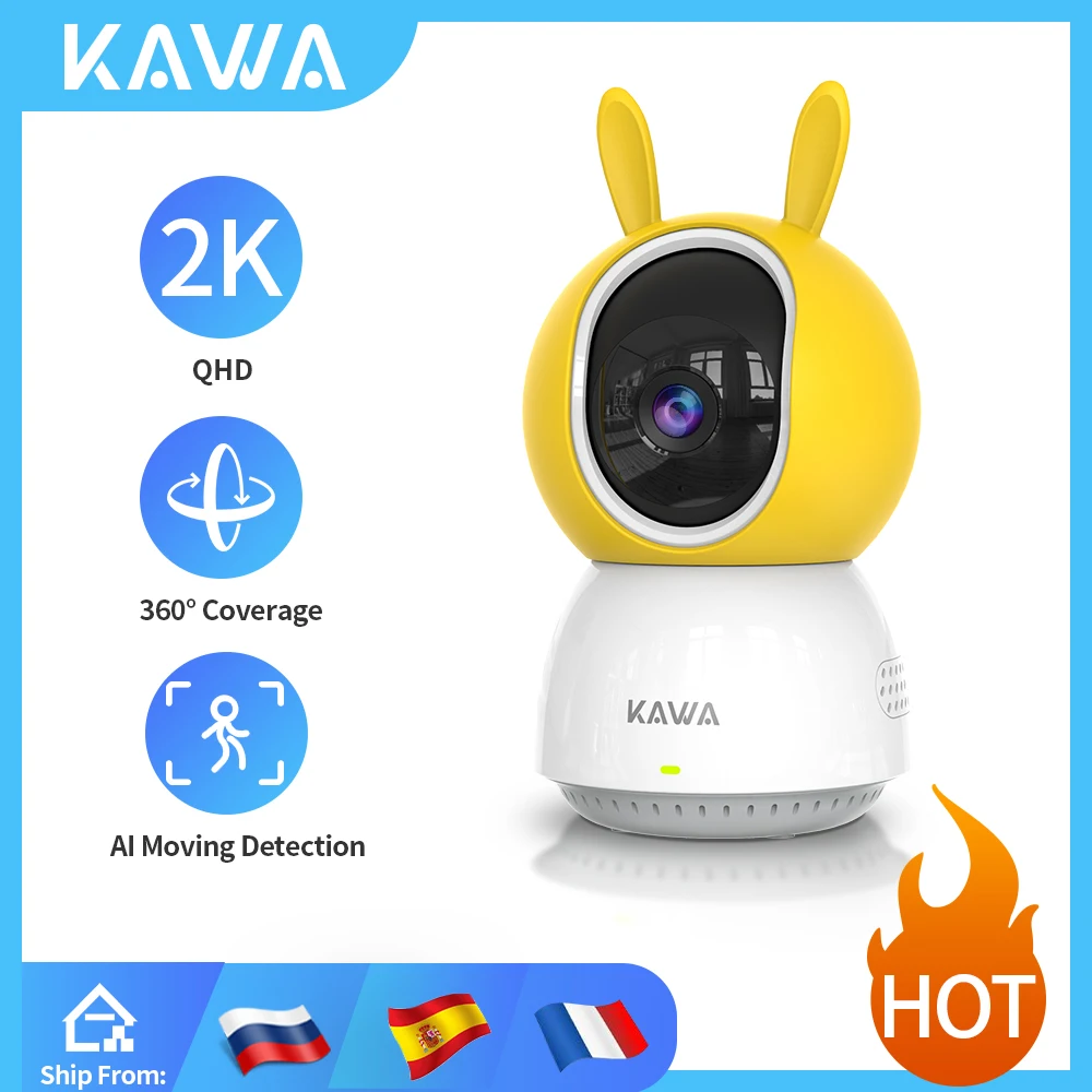KAWA 2K IP 카메라, 와이파이 360 실내 비디오 감시 카메라, 보안 PTZ CCTV, 스마트 홈 무선 애완 동물 아기 모니터 추적 알렉사 title=KAWA 2K IP 카메라, 와이파이 360 실내 비디오 감시 카메라, 보안 PTZ CCTV, 스마트 홈 무선 애완 동물 아기 모니터 추적 알렉사 