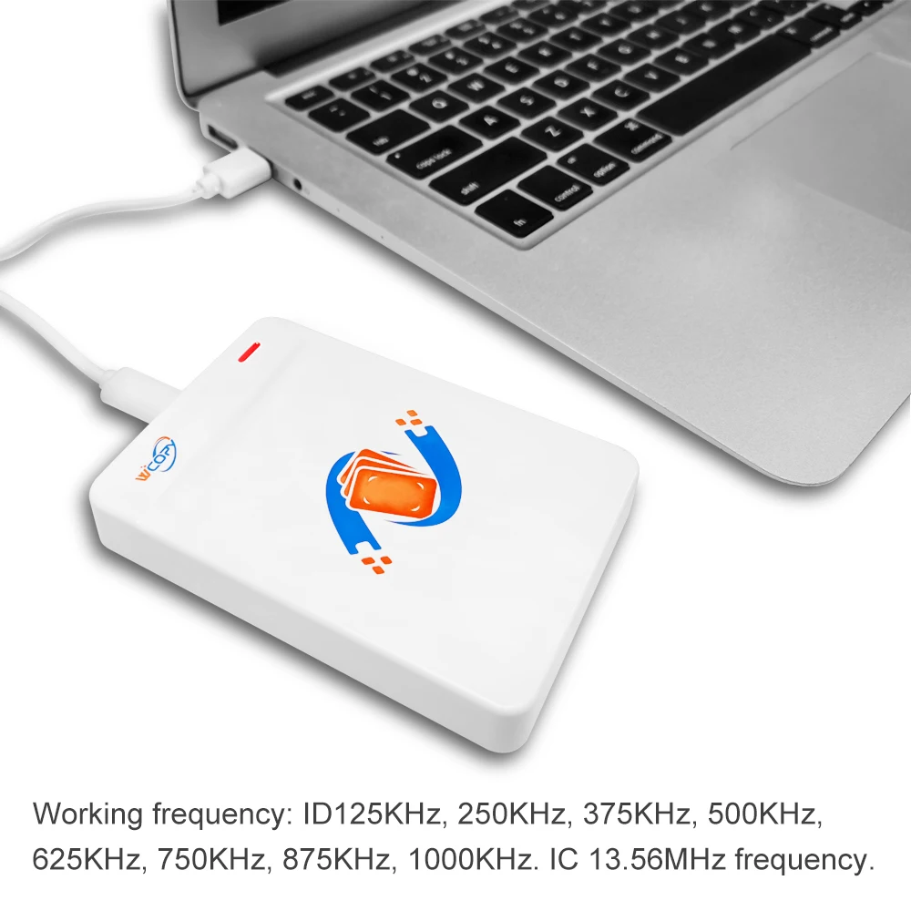 RFID 리더 라이터 복사기 복사기, 125KHz 13.56MHz 암호화 프로그래머, USB UID T5577 열쇠 고리 카드, NFC 전화 및 손목 밴드 지원