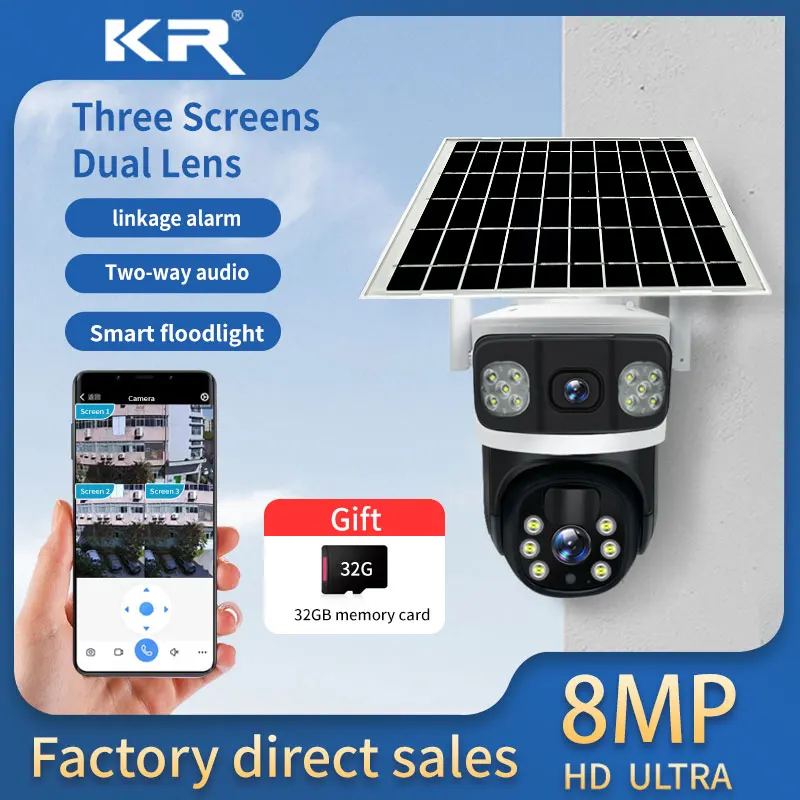 듀얼 렌즈 태양광 카메라, 야외 보안 와이파이 감시 카메라, 태양 전지 패널, 인간 감지, 4G SIM PTZ CCTV 카메라, 4K12MP title=듀얼 렌즈 태양광 카메라, 야외 보안 와이파이 감시 카메라, 태양 전지 패널, 인간 감지, 4G SIM PTZ CCTV 카메라, 4K12MP