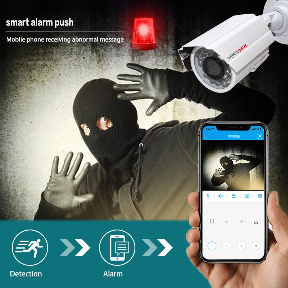 8CH HD 비디오 감시 카메라 키트 1080P AHD 2/4/6/8 조각 방수 보안 야간 투시경 알람 P2P Xmeye App보기 휴대 전화 지원 한국어