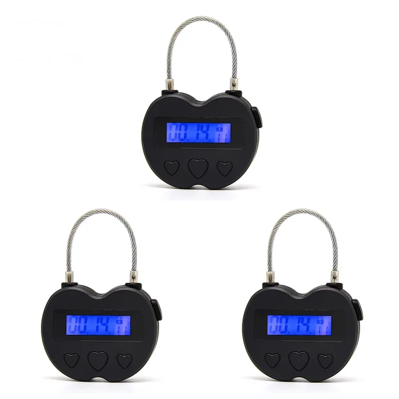 스마트 타임 락 LCD 디스플레이 타이머, 다기능 여행 가방 잠금, USB 충전식 임시 타이머 자물쇠, 1 개, 3 개 title=스마트 타임 락 LCD 디스플레이 타이머, 다기능 여행 가방 잠금, USB 충전식 임시 타이머 자물쇠, 1 개, 3 개 