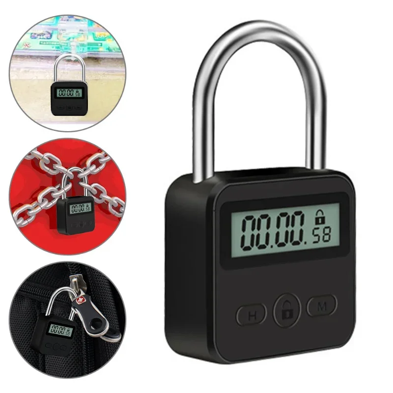 스마트 타임 락 LCD 디스플레이 타이머, 다기능 여행 가방 잠금, USB 충전식 임시 타이머 자물쇠, 1 개, 3 개