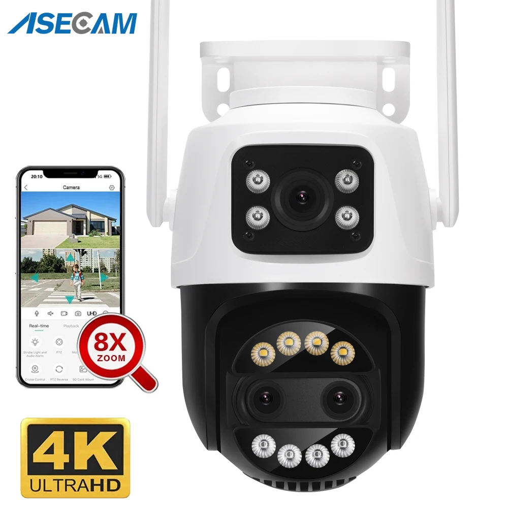 12MP 카메라 CCTV IP 야외 AI 인간 추적 오디오 홈 보안 감시 카메라, 듀얼 렌즈, 4K PTZ 와이파이 8 배 줌,2.8mm -12mm title=12MP 카메라 CCTV IP 야외 AI 인간 추적 오디오 홈 보안 감시 카메라, 듀얼 렌즈, 4K PTZ 와이파이 8 배 줌,2.8mm -12mm