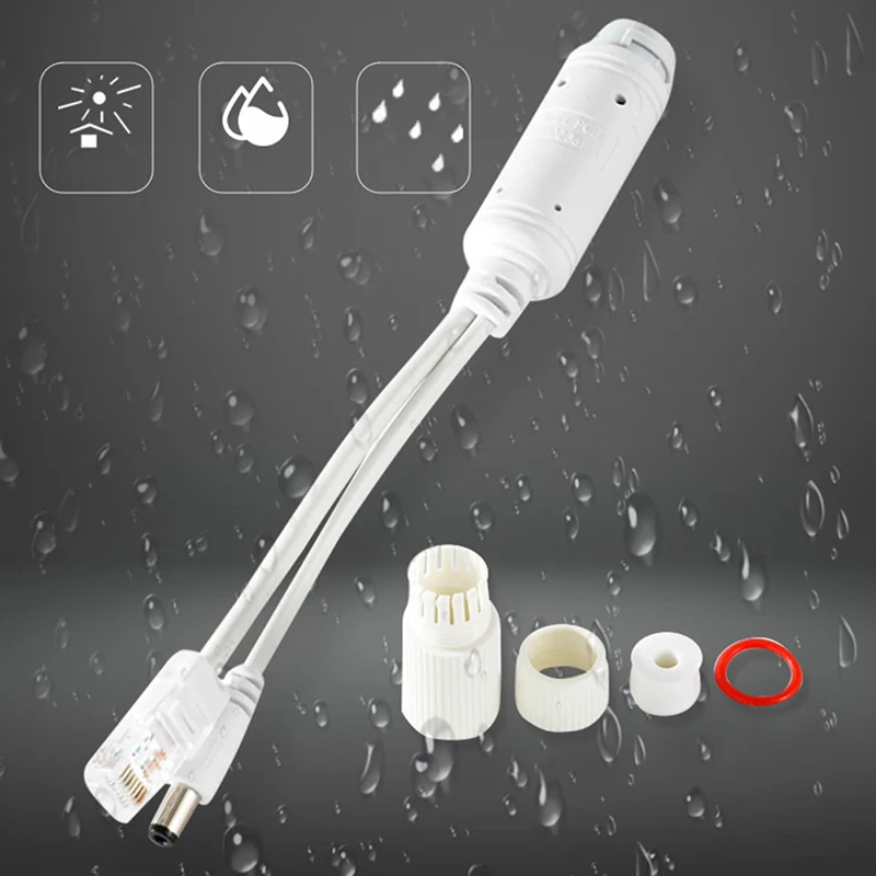 POE 스플리터 방수 어댑터 케이블, 전원 공급 모듈, IP 카메라용 인젝터, 48V ~ 12V