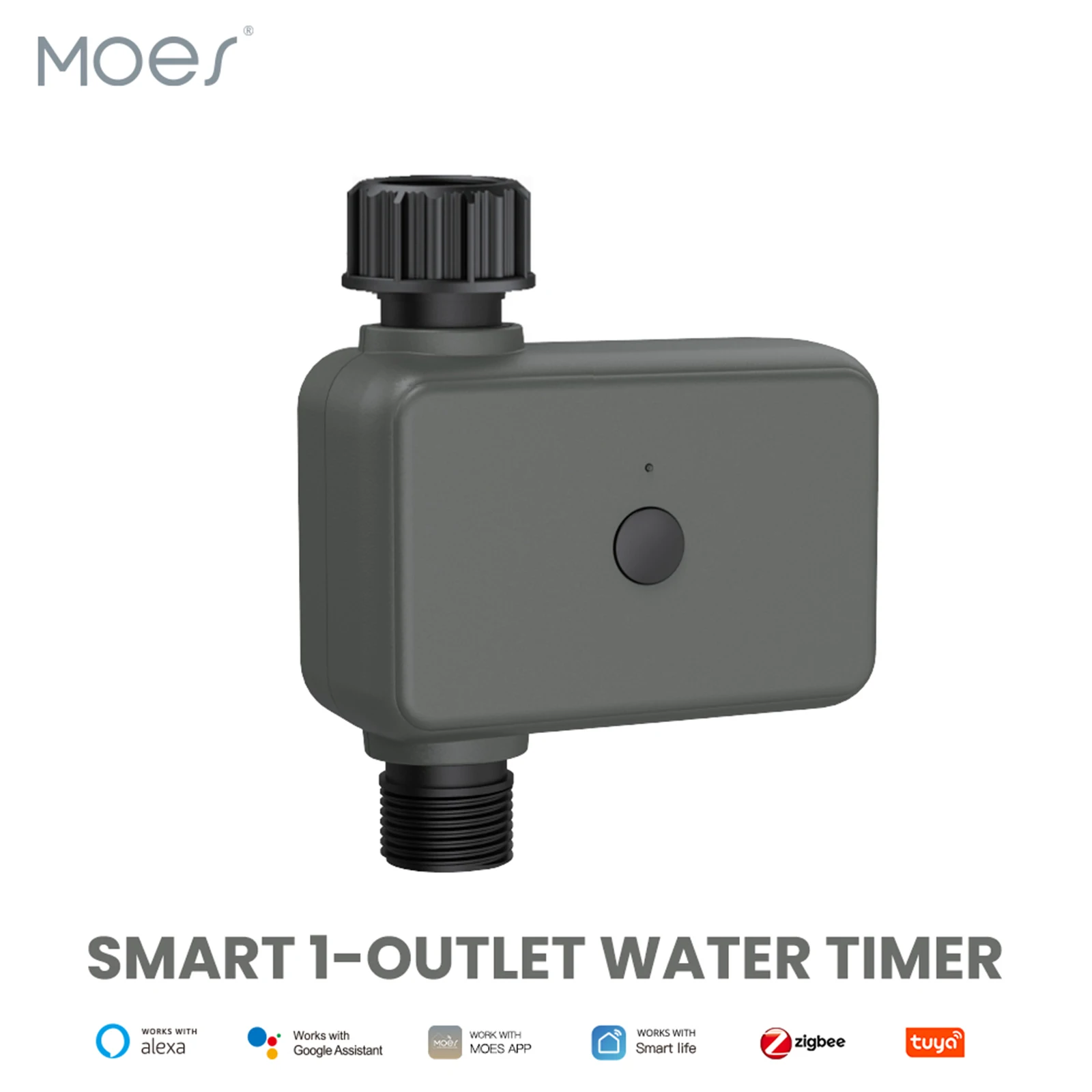 MOES ZigBee 스마트 스프링클러 워터 타이머, 빗물 지연 필터, 프로그래밍 가능한 관개 타이머, 알렉사 구글 홈 지지대, 콘센트 1 개 title=MOES ZigBee 스마트 스프링클러 워터 타이머, 빗물 지연 필터, 프로그래밍 가능한 관개 타이머, 알렉사 구글 홈 지지대, 콘센트 1 개 