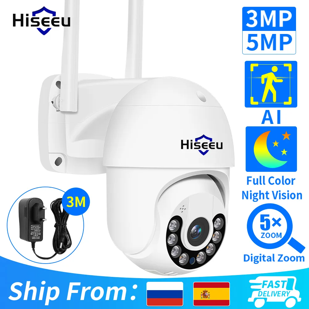 Hiseeu PTZ 와이파이 스마트 카메라, 사람 감지 자동 추적 ONVIF 무선 CCTV 비디오 감시 IP 카메라, 5 배 디지털 줌, 4K 8MP title=Hiseeu PTZ 와이파이 스마트 카메라, 사람 감지 자동 추적 ONVIF 무선 CCTV 비디오 감시 IP 카메라, 5 배 디지털 줌, 4K 8MP 