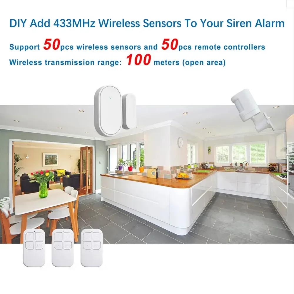 ZONAN SN11 Tuya Wifi 빛 사이렌 경보 100dB 확성기 4G Gsm 경보망을위한 실내 무선 433MHz 스트로브 사이렌 안전