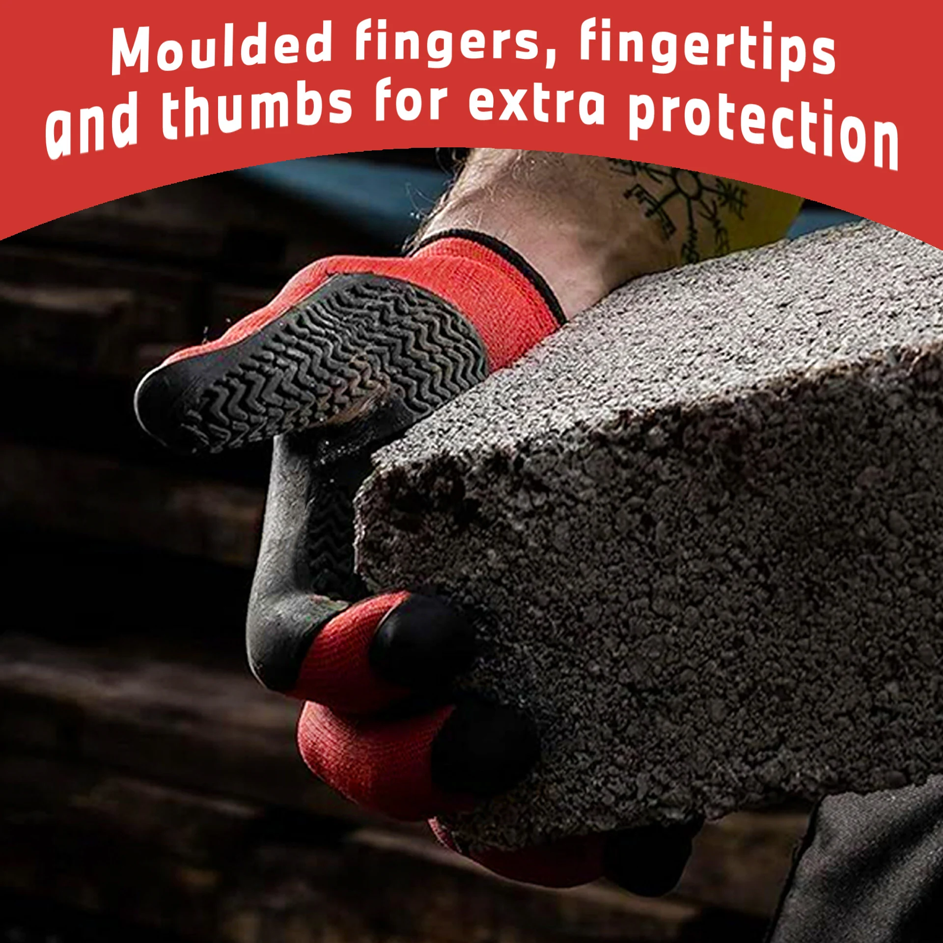 높은 그립 및 엄지 보강, 충격 흡수 장갑, 방수 및 통기성, 내구성 성형 고무 손바닥, 1 쌍