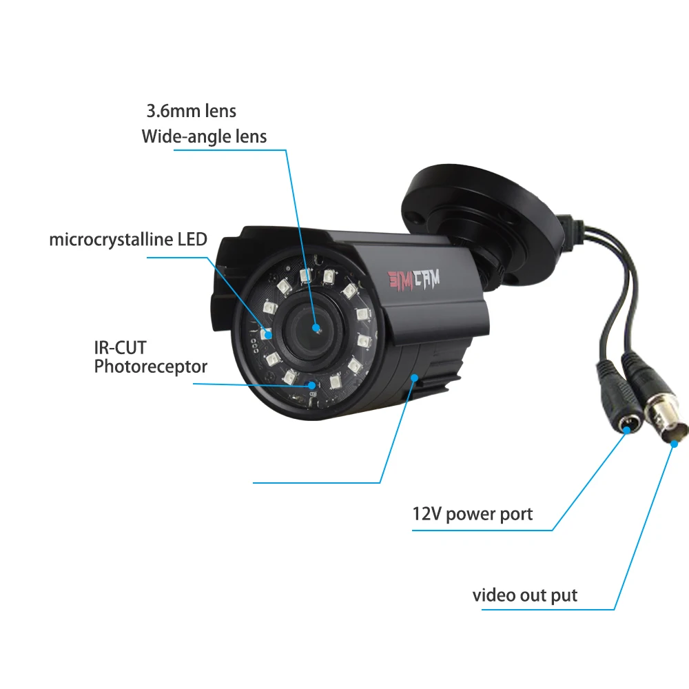 슈퍼 5MP AHD 카메라 금속 CMOS 2560(H)* 1920(V) 야외 방수 보안 총알 카메라, IR led 야간 투시경 CCTV