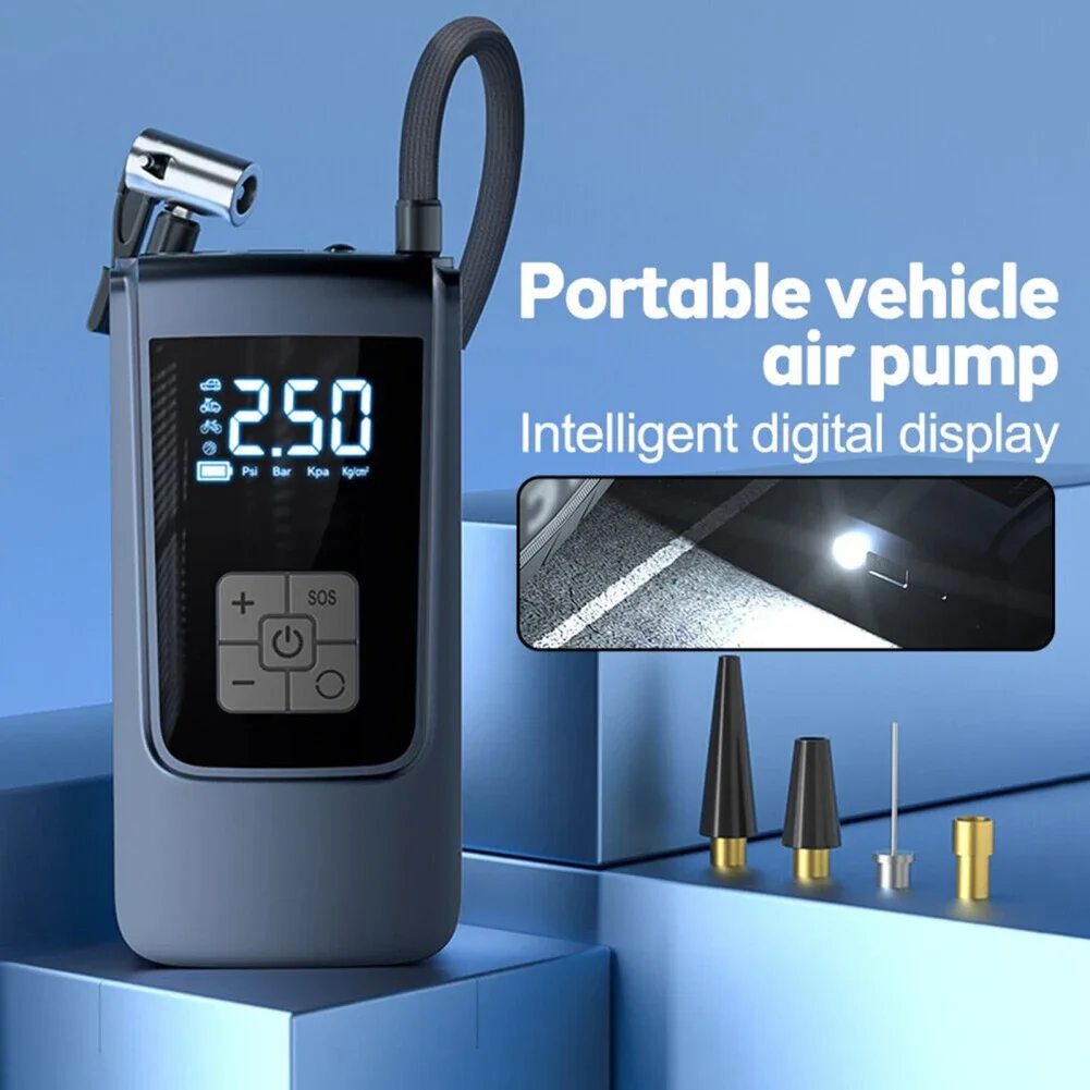 무선 타이어 팽창기, 휴대용 공기 압축기, 6000mAh, DC12V, 150PSI, 강력한 타이어 공기 펌프, 조명 디지털 디스플레이 title=무선 타이어 팽창기, 휴대용 공기 압축기, 6000mAh, DC12V, 150PSI, 강력한 타이어 공기 펌프, 조명 디지털 디스플레이 