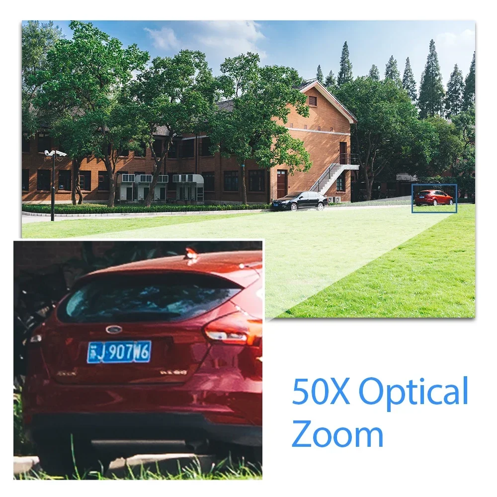 야외 보안 감시 카메라, 50X 광학 PTZ 줌, 와이파이, ICSEE, 5MP, CCTV, PTZ, IP, 최대 150m, 야간 투시경, 양방향 오디오 카메라