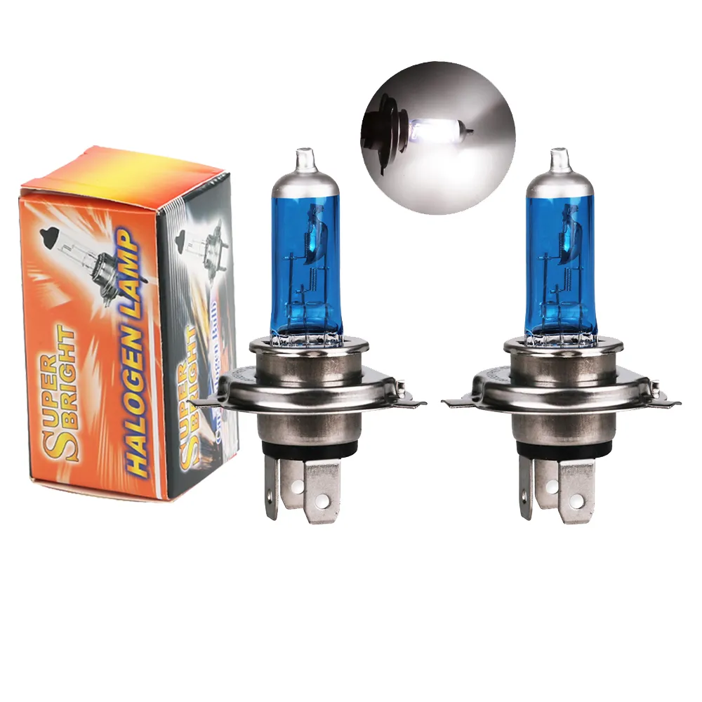차량용 할로겐 전구, 하이 로우 빔, 9003 슈퍼 제논 화이트 6000K 헤드라이트 램프, H4 60 55W, 12V, P43T title=차량용 할로겐 전구, 하이 로우 빔, 9003 슈퍼 제논 화이트 6000K 헤드라이트 램프, H4 60 55W, 12V, P43T 