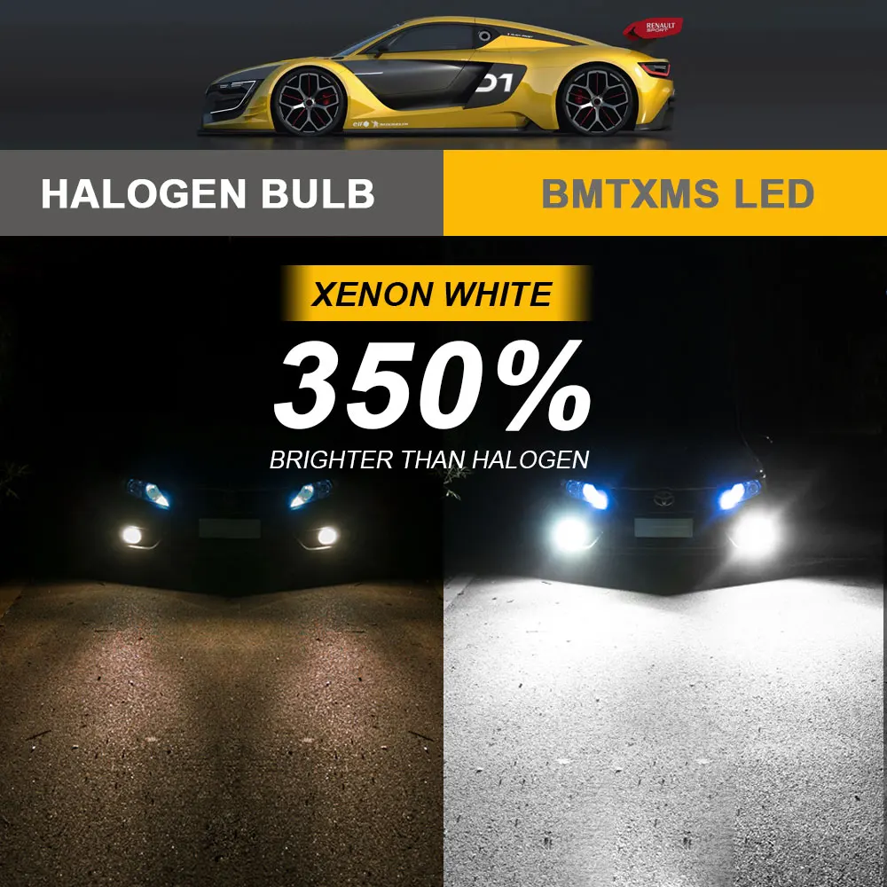BMTxms 2x Canbus LED 안개등 전구, 880 881 LED CSP DRL H3 9145 HB4, 화이트 옐로우, E2, 12000LM, H11, H8, H10, H16, H27