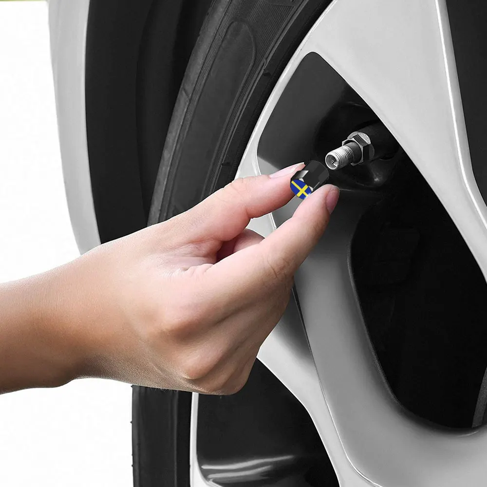볼보 V70 XC60 S60 V60 V40 용 자동차 스타일링 엠블럼, 스웨덴 국기, 타이어 밸브, 에어 캡, 케이스 장식 액세서리, 4 개