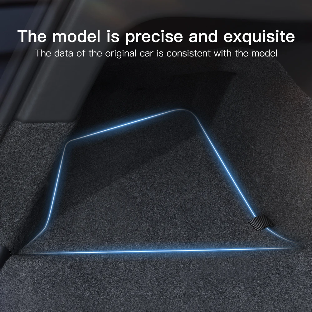 YZ For Tesla Model Y RWD 2021-23 자동차 트렁크 사이드 보관함 중공 커버 주최자 몰려 들고 매트 파티션 보드 보관하기