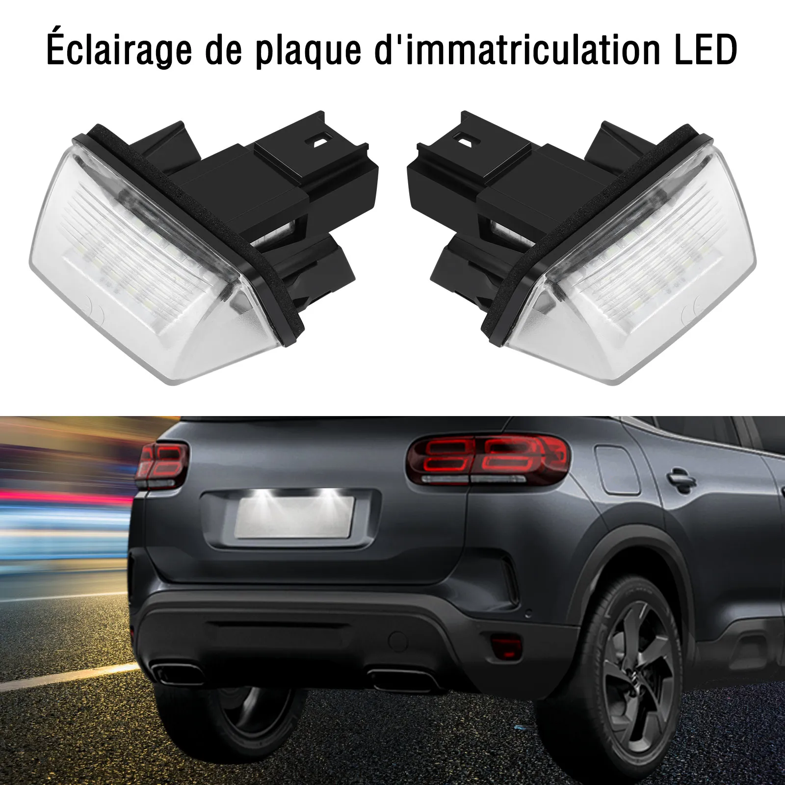 2 Pcs 12V 18LED 자동차 번호판 빛 12V 6500K 램프 푸조 206 207 307 308 406 407 시트로엥 C3 C4 C5 C6