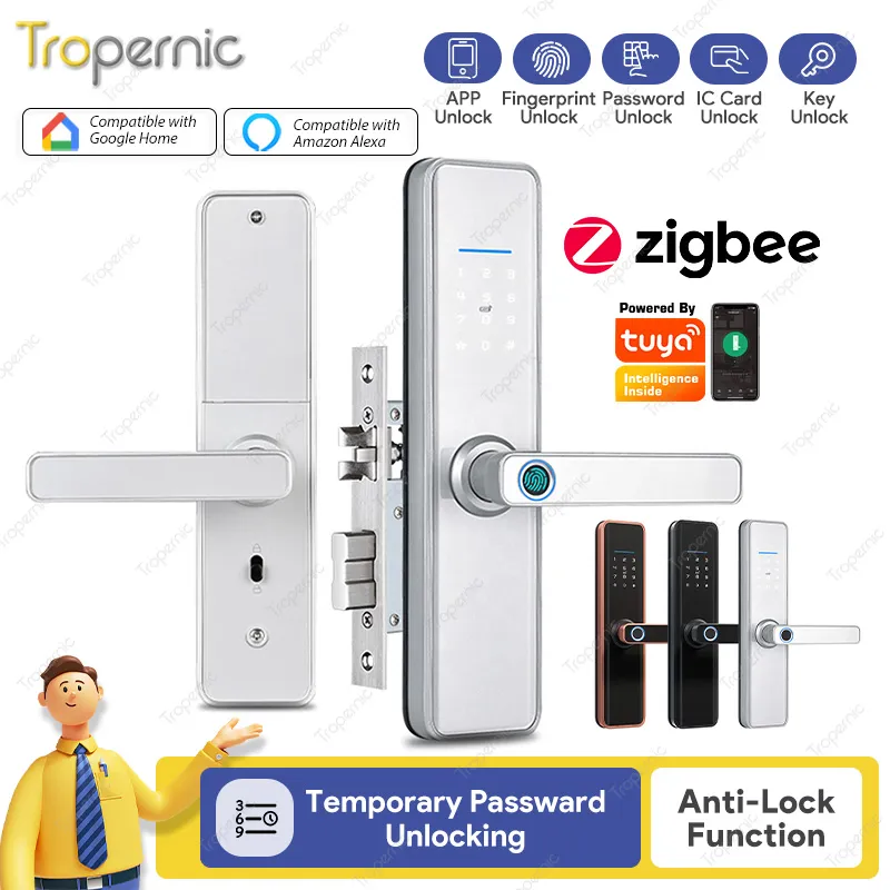 Tuya ZigBee 스마트 도어락 앱 원격 제어 전자 생체 지문 잠금 해제, 디지털 지능형 전기 비밀번호 잠금 title=Tuya ZigBee 스마트 도어락 앱 원격 제어 전자 생체 지문 잠금 해제, 디지털 지능형 전기 비밀번호 잠금 