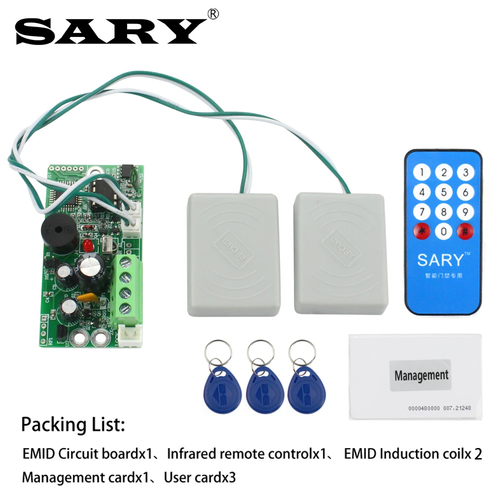 EMID 액세스 제어 보드, 125kHz RFID 내장 제어 보드, DC12V, 정상 개방 제어 보드
