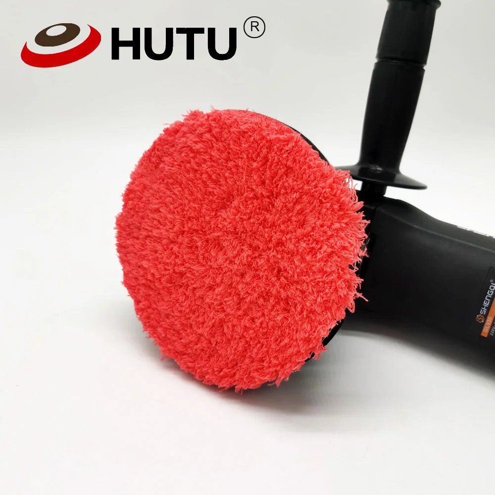 HUTU 3/4/5/6/7 인치 마이크로 화이버 연마 패드 자동차 바디 폴란드어 마이크로 섬유 연마 휠 DA/RO 자동차 폴리 셔