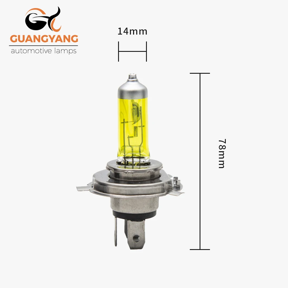 자동차 헤드라이트, 자동 안개 램프, 할로겐 전구, 노란색 조명, H4, 9003, HB2, 12V, 60 W, 55W, P43T, 2 개