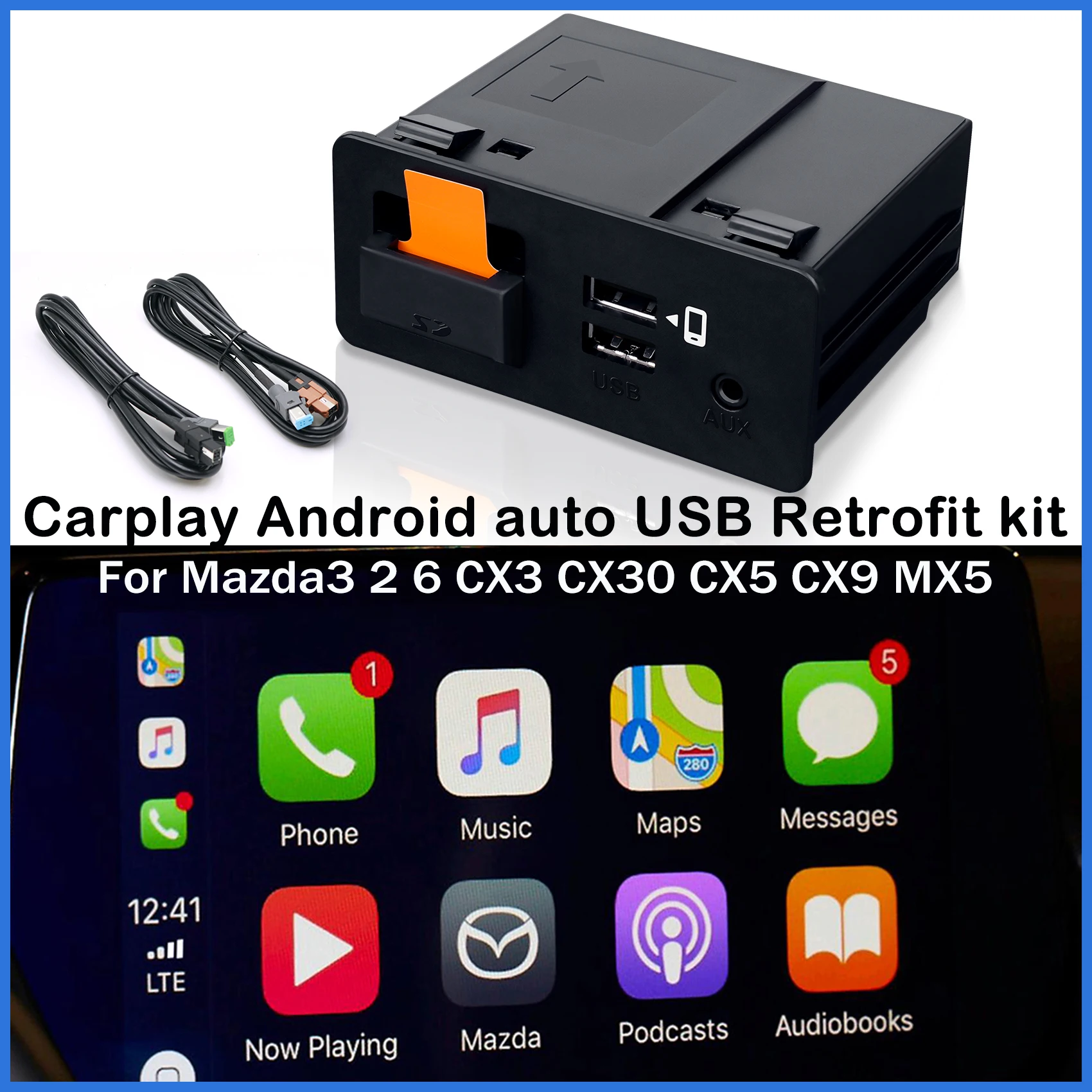 애플 카플레이 안드로이드 자동 USB 어댑터 허브, 마즈다 3 6 2 CX5 CX3 CX8 CX9 Miata MX5 TK78669U0C 용 OEM 개조 키트, 신제품 업그레이드 title=애플 카플레이 안드로이드 자동 USB 어댑터 허브, 마즈다 3 6 2 CX5 CX3 CX8 CX9 Miata MX5 TK78669U0C 용 OEM 개조 키트, 신제품 업그레이드 